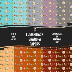 Lumberjack Grandpa Digital Craft Instant Download 12 x 12 JPEG 300 DPI Commercial Or Personal Use