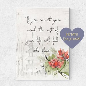 If You Correct Your Mind Lao Tzu Quote Digital Art Printable Instant Download
