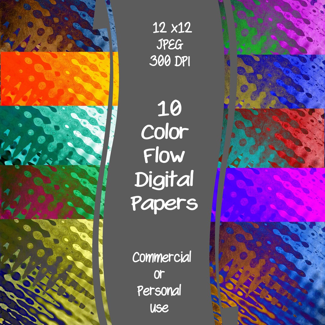 Color Flow Digital Paper 12x12 300dpi JPEG Commercial or Personal Use ...