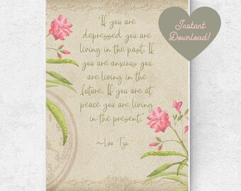 If You Are Depressed Lao Tzu Quote Digital Art Printable Instant Download