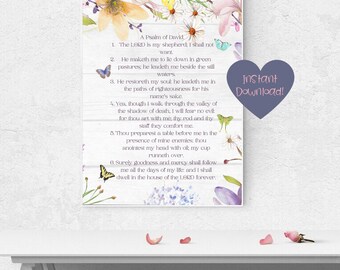 Psalm 23 David The Lord Is My Shepard Digital Art Printable Instant Download