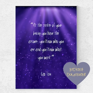 At The Center Of Your Being Lao Tzu Quote Digital Art Printable Instant Download