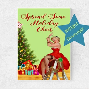 Spread Some Holiday Cheer Digital Art Printable Instant Digital Download / Christmas