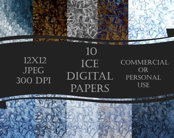 10 Ice Digital Papers Instant Digital Download