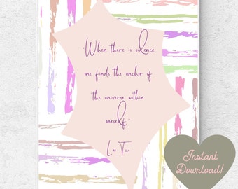 When There Is Silence Lao Tzu Quote Digital Art Printable Instant Download