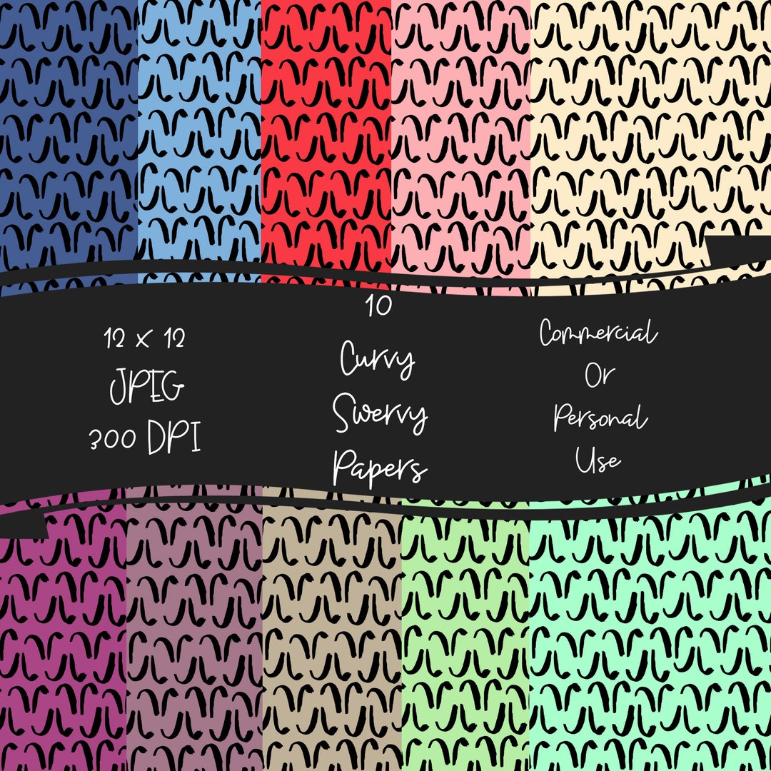 Curvy Swervy Digital Craft Papers Instant Download 10 Pack Plus Bonus ...