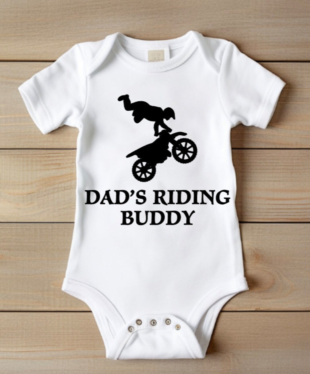 Dirt Bike Baby Onesie, Braap, Dads Riding Buddy, Baby Boy Onesie, Dirt