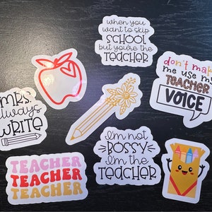 Teacher Themed Sticker Pack, Teacher Appreciation Gifts, Teacher Water Bottle Sticker, Teacher Gifts, Personalized Teacher Sticker Gifts