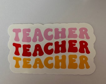 Groovy Teacher Sticker, Funny Teacher Stickers, Teacher Sticker for Laptop, Teacher Stickers for Notebook, Teacher Appreciation Gift Sticker