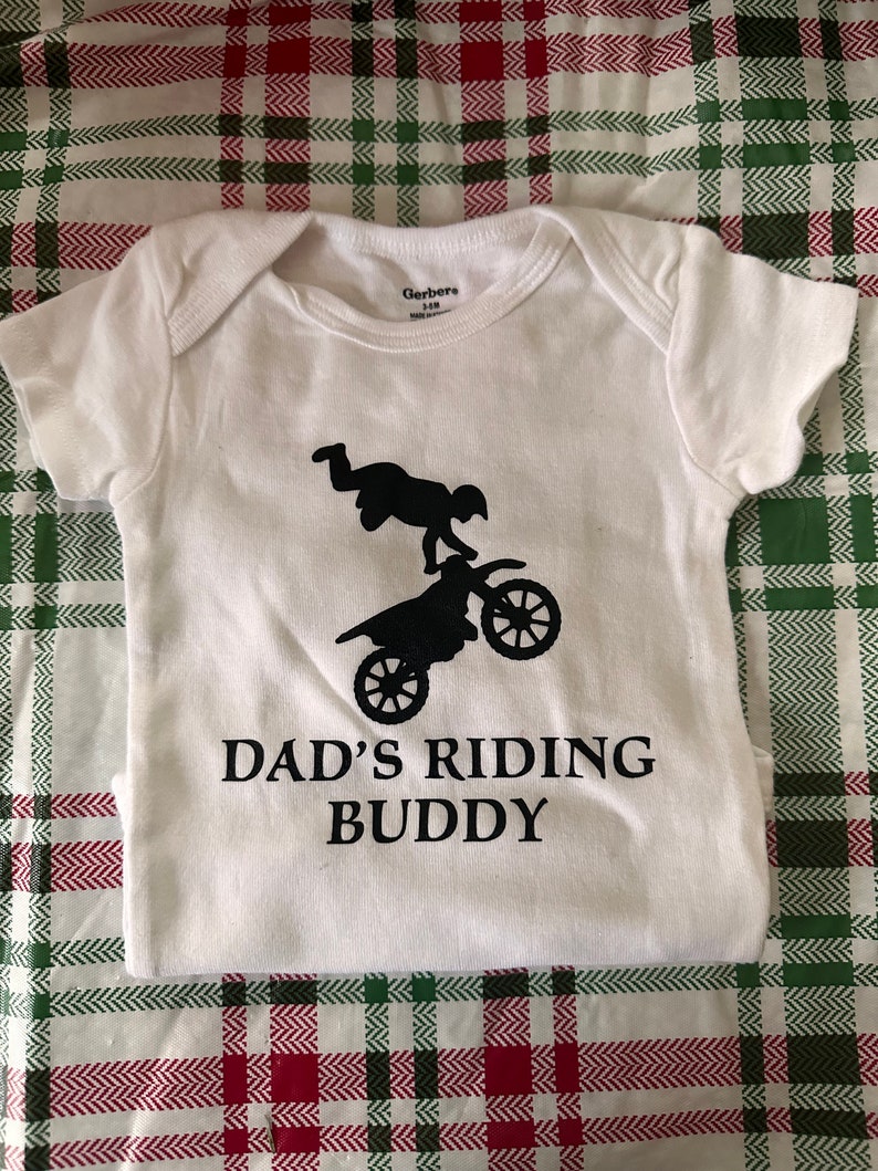Dirt Bike Baby Onesie, Braap, Dads Riding Buddy, Baby Boy Onesie, Dirt