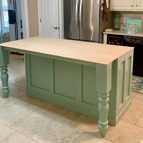 Custom Kitchen Island With Large Furniture Legs Etsy