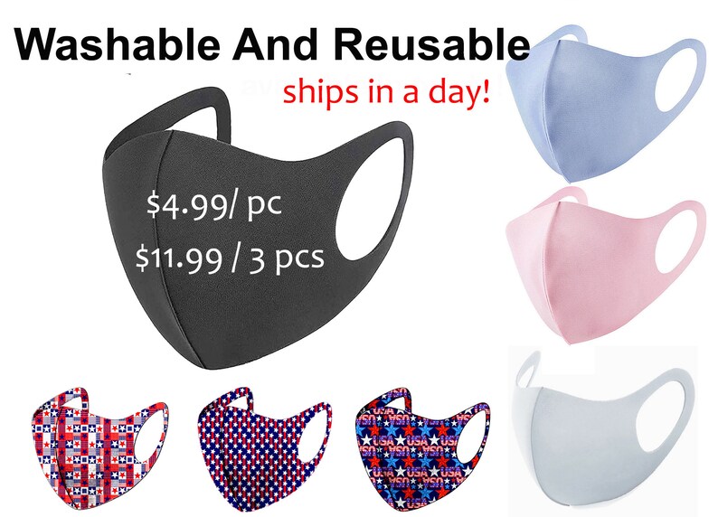 Neoprene Mask, Mask Lanyard Set, Washable ,Re-usable, Antivirus, Scuba Sports Mask, Comfortable Mask, Sponge Mask, Lightweight, COVID mask,
