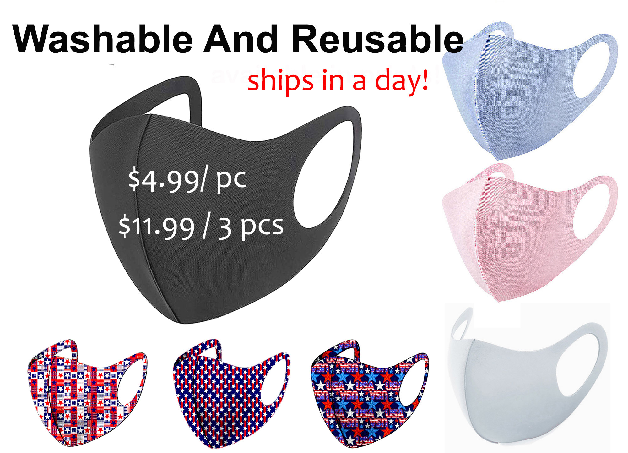 Neoprene Mask, Mask Lanyard Set, Washable ,Re-usable, Antivirus, Scub…
