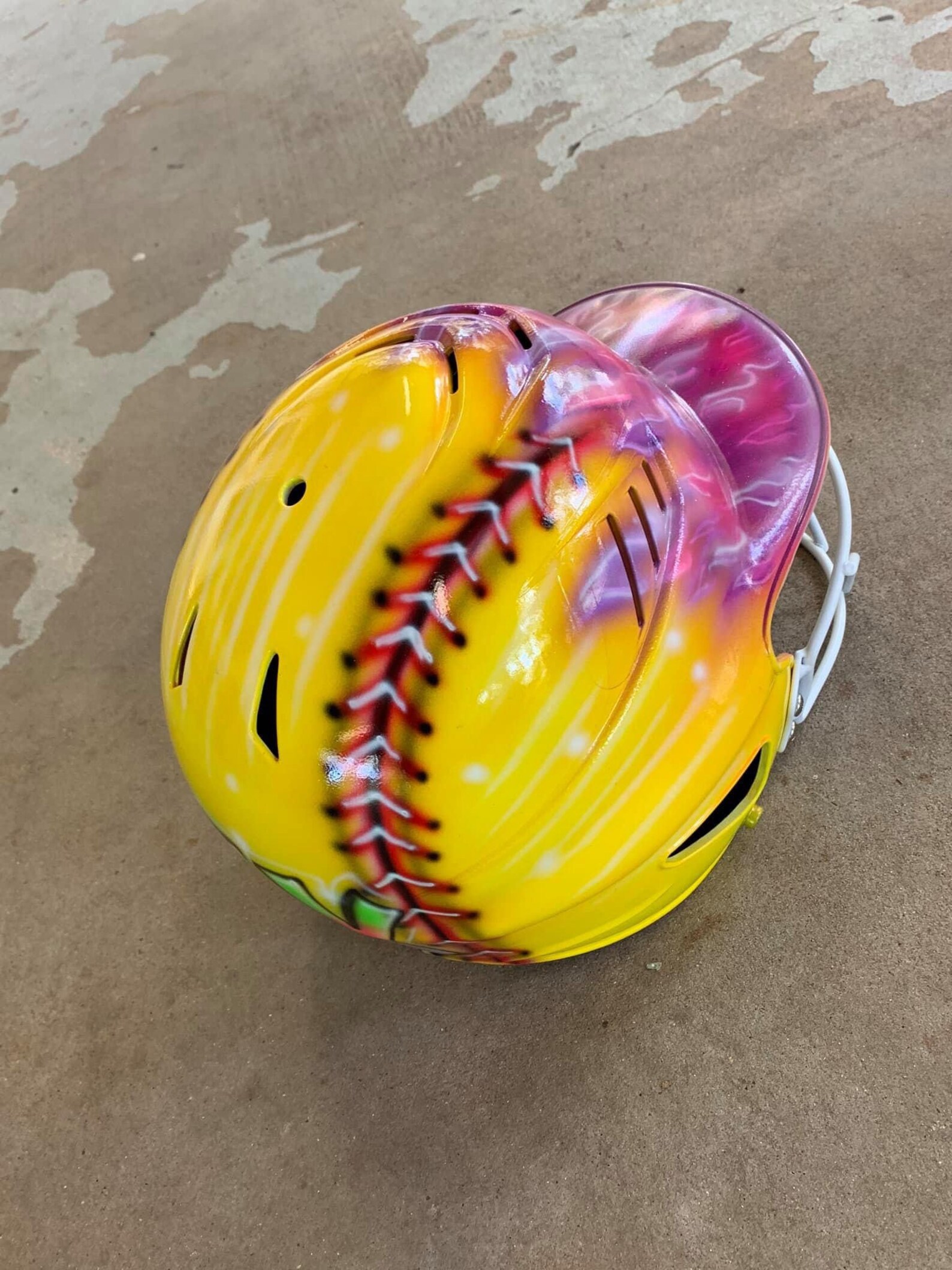 Airbrushed Baseball / Softball helmet WITH FACEMASK Etsy
