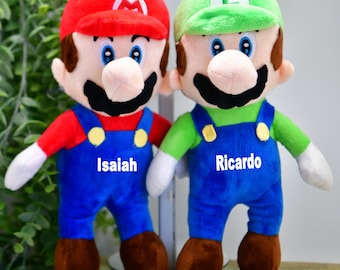 Personalized Mario Luigi Plush Doll Super Mario Bros Gifts Plushie Toy Figure Room Decor