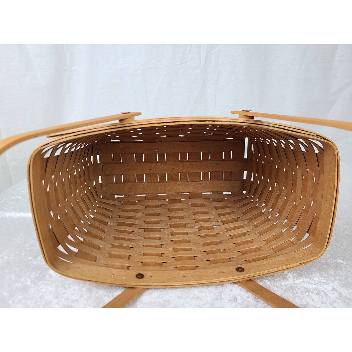 1991 Longaberger Basket With Wood Handles Etsy