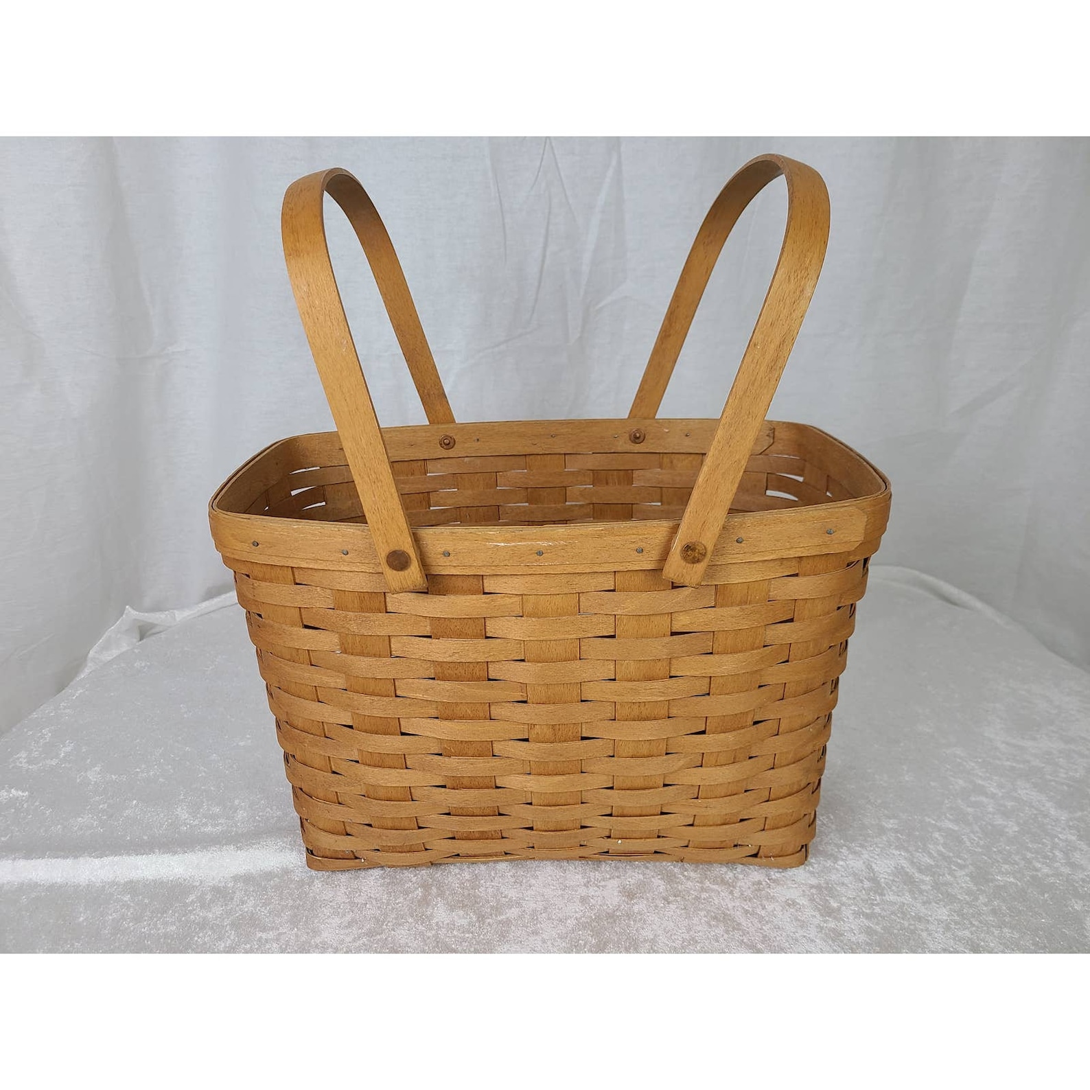 1991 Longaberger Basket With Wood Handles Etsy