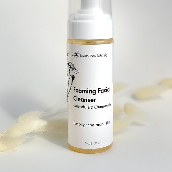 Chamomile + Calendula Foaming Facial Cleanser | Natural Cleansing Face Wash | Organic