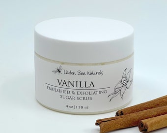 Vanilla Sugar Scrub | Emulsified & Exfoliating Sugar Scrub | All Natural Sugar Body Scrub