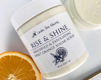 Emulsified + Exfoliating Sweet Orange Sugar Scrub | Nourishing & Moisturizing | Natural