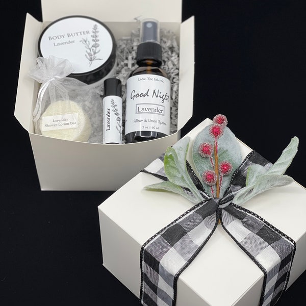 Lavender Self Care Gift Box | Skin Care Self Care Package | Christmas Gifts | Present Box for Her | Christmas Gift Box | Holiday Presents