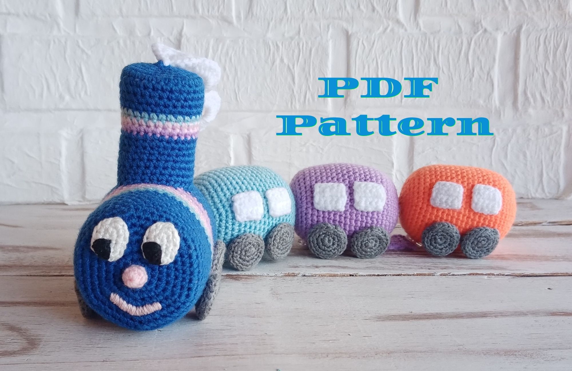 Crochet soft toy train pattern Digital Download Etsy