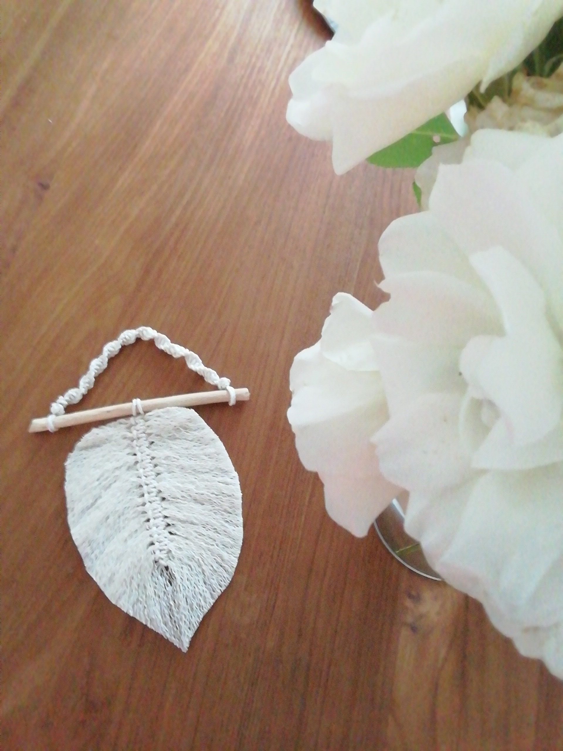 Plume en Macramé à Accrocher, 100% Fait Main