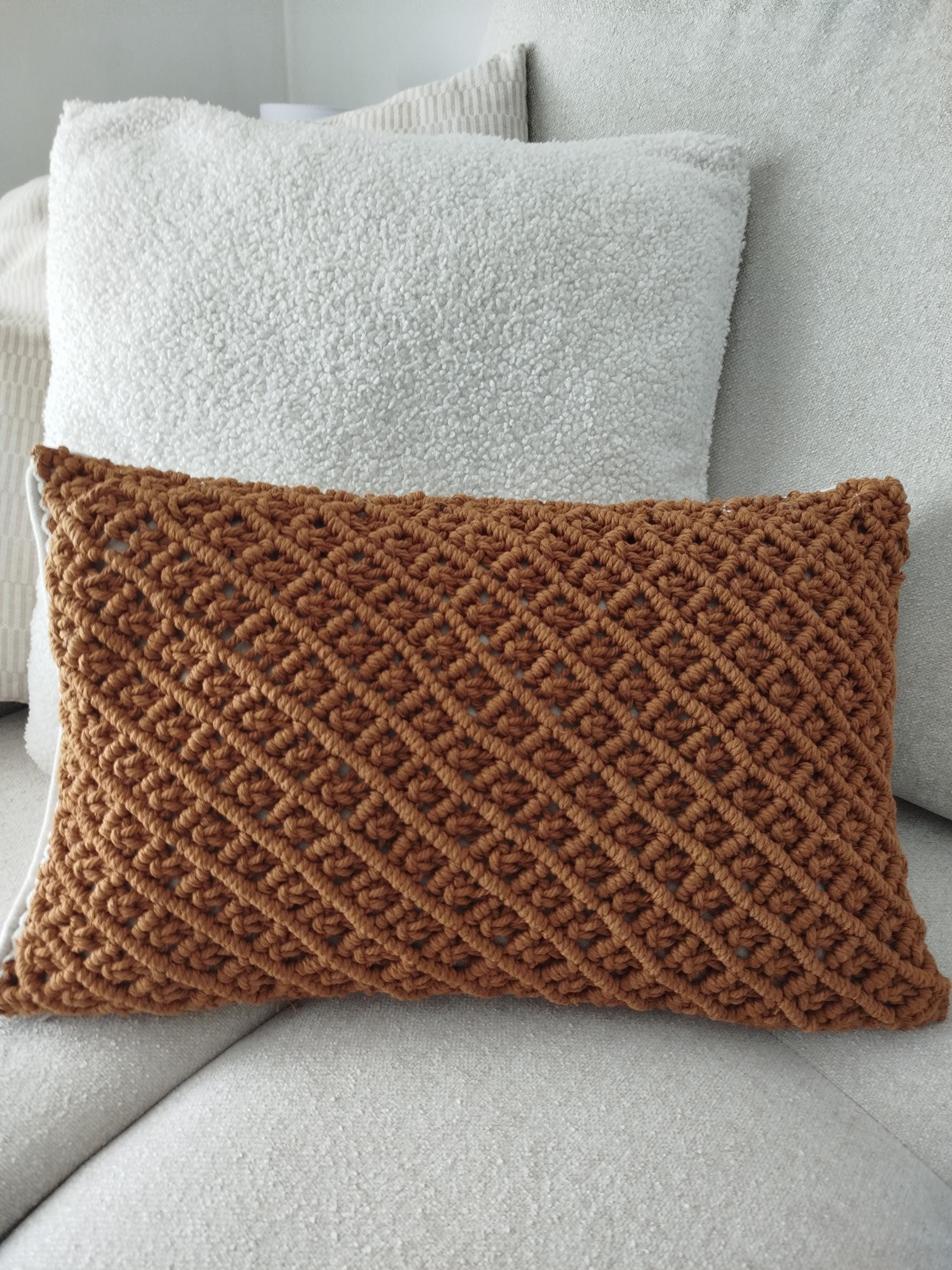 Housses de coussin en macramé - taie d'oreiller style bohème carré