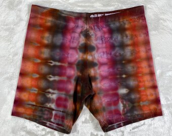 youth tie dye shorts upcycled cotton active bottoms ice dyed earthy outfit