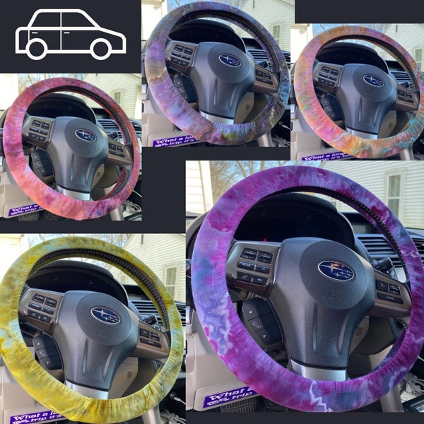 steering wheel cover tie dye hand made cotton ice dye car accessories boho geode