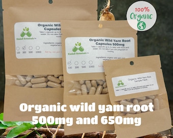 Organic Wild Yam Capsules: Fresh Made-to-Order, Vegetarian