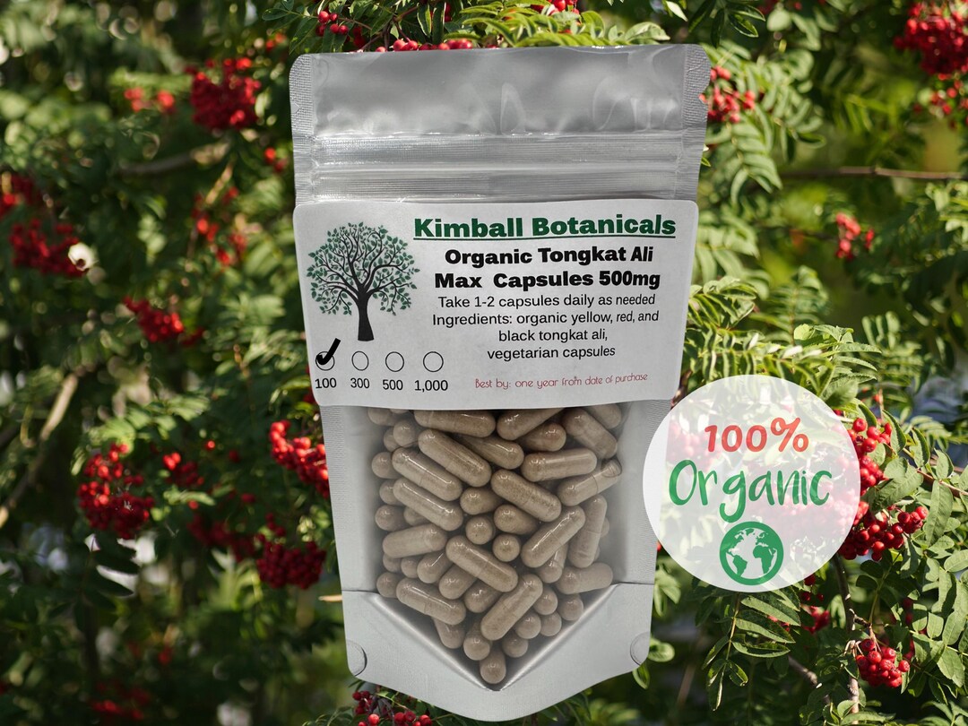 Organic Tongkat Ali Max, Blend of Yellow Black Red, 500mg and 650mg ...