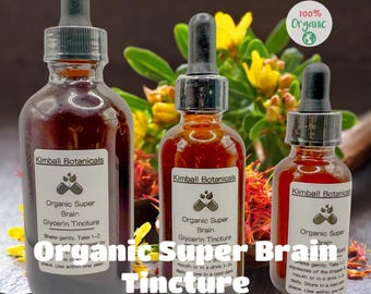 Organic Super Brain USDA Certified Glycerin Tincture Liquid Extract, sustainably harvested