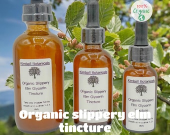 Certified Organic Slippery Elm Glycerin Tincture, Double Extracted