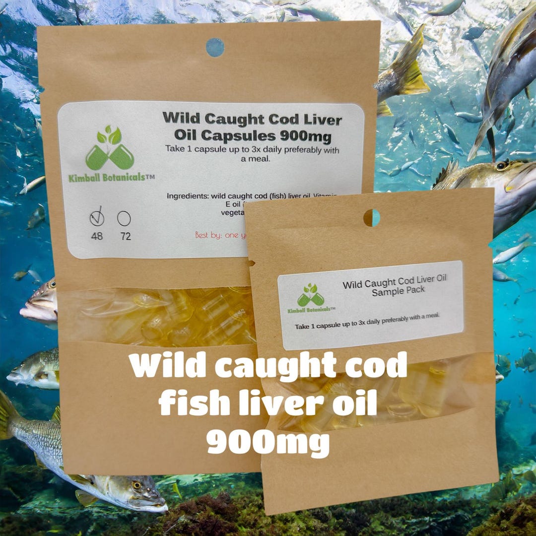 Wild Caught Cod Liver Oil Capsules, Omega-3, Vitamins A & D, 900mg - Etsy