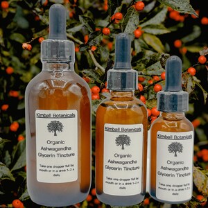 Organic Ashwagandha Capsules or Tincture, Fresh Made to Order image 5