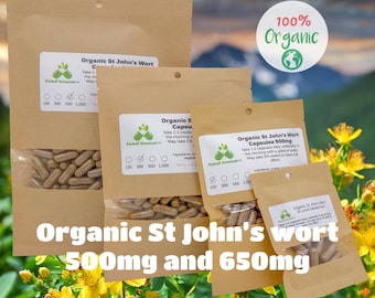 Certified Organic St. John's Wort Capsules or Tincture, Made to Order