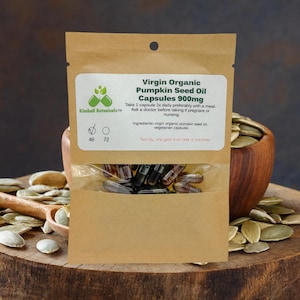 USDA Certified Extra Virgin Organic Pumpkin Seed Oil Capsules, 900mg 48 count