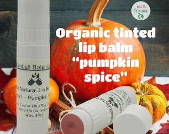 Organic All Natural Handcrafted Tinted Lip Balm, &quot;Pumpkin Spice&quot; made with organic Pumpkin Seed Oil
