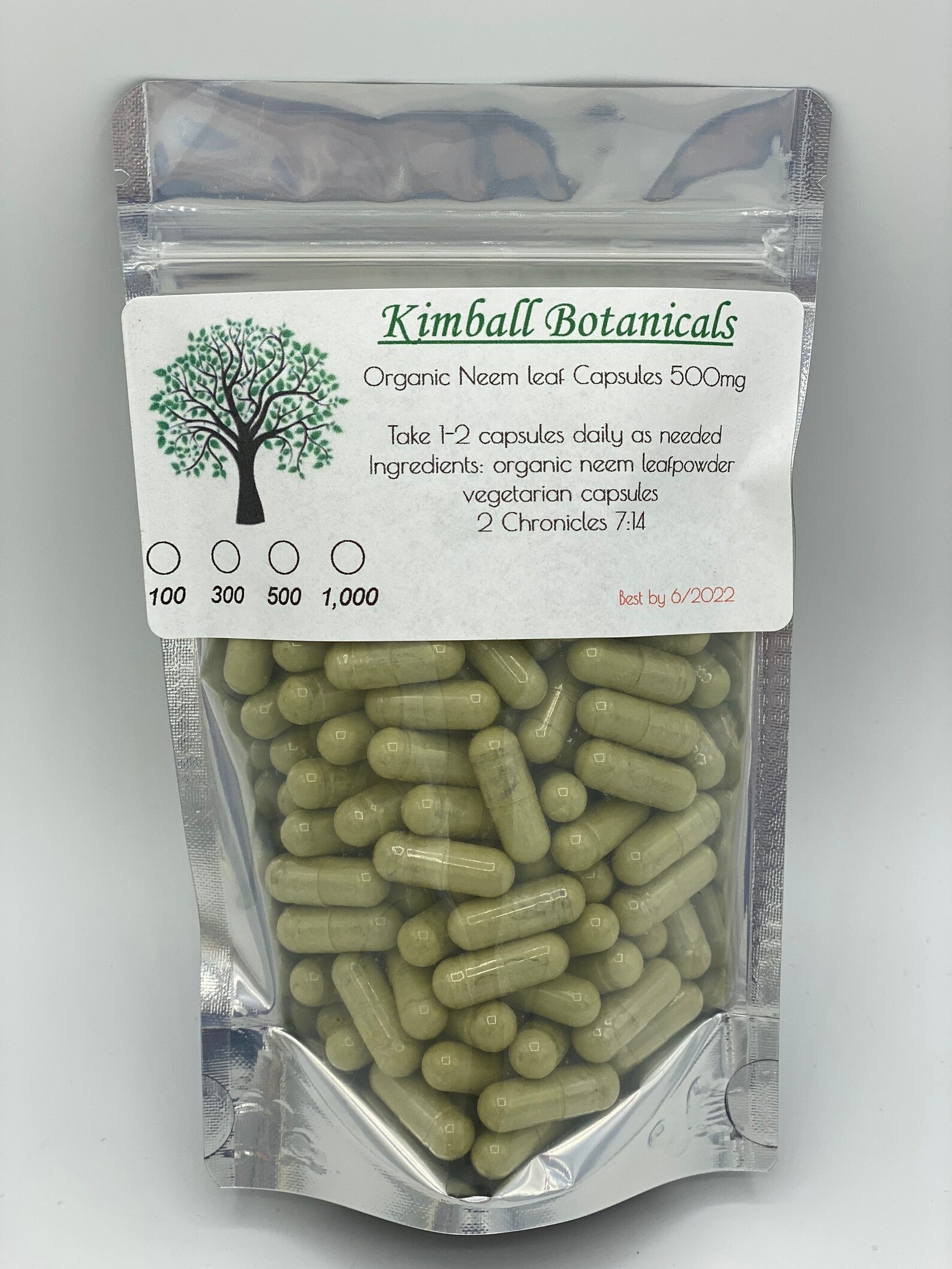 Organic Neem Leaf 500mg Vegetarian Capsules Made Fresh to Etsy