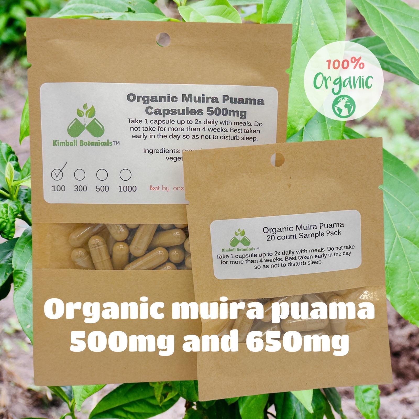 Organic Muira Puama (ptychopetalum Olacoides) Vegetarian Capsules 500mg and  650mg Made Fresh to Order - Etsy