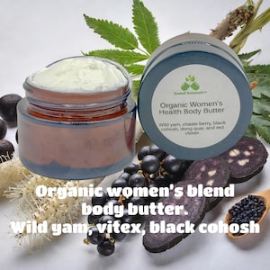 Organic Women’s Health Blend Body Butter, Wild Yam, Chasteberry, Red Clover image 1