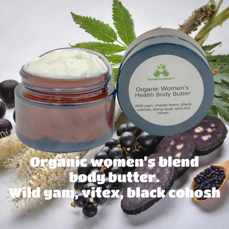 Organic Women’s Health Blend Body Butter, Wild Yam, Chasteberry, Red Clover image 1