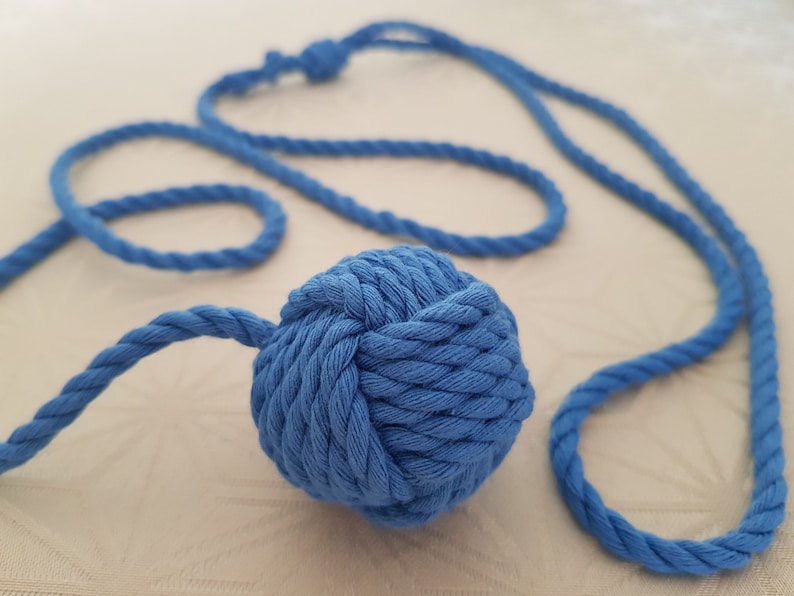 Eco-friendly cat toys, Monkey fist cat toy, gifts for pets, Toy to hunt, cat gift, macrame, cat toy ball, handmade image 5