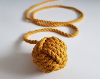 Eco-friendly cat toys, Monkey fist cat toy, gifts for pets, Toy to hunt, cat gift, macrame, cat toy ball, handmade