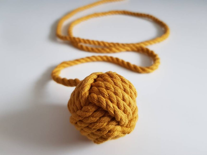 Eco-friendly cat toys, Monkey fist cat toy, gifts for pets, Toy to hunt, cat gift, macrame, cat toy ball, handmade image 1