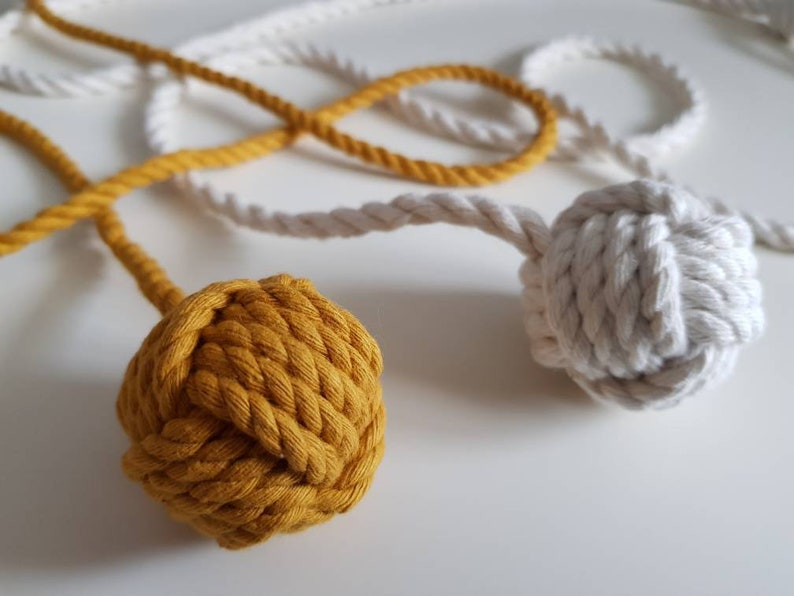 Eco-friendly cat toys, Monkey fist cat toy, gifts for pets, Toy to hunt, cat gift, macrame, cat toy ball, handmade image 4