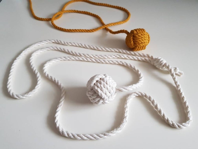 Eco-friendly cat toys, Monkey fist cat toy, gifts for pets, Toy to hunt, cat gift, macrame, cat toy ball, handmade image 8