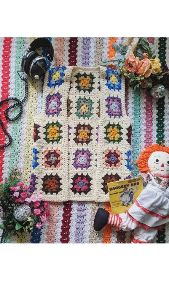 1970s Dream Granny Square Vest