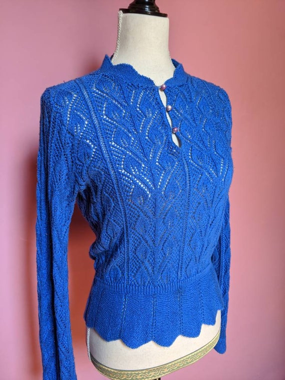 1960s Handmade Crochet Sweater